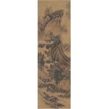 胡皋1633年作夏山草堂图立轴设色绢本