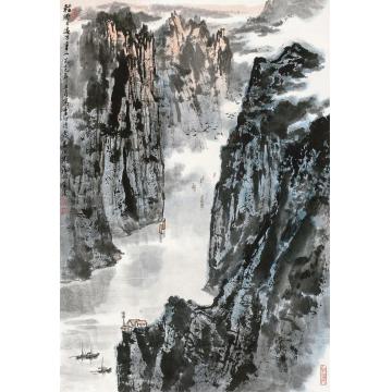 宋文治1979年作李白诗意图立轴设色纸本