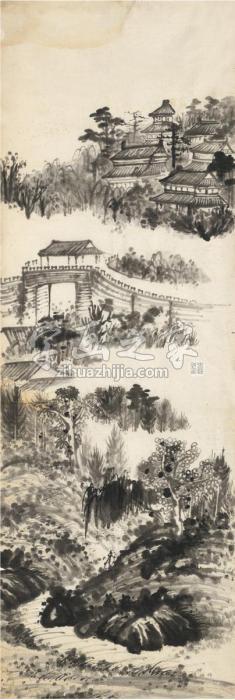 刘海粟仿石涛山水画心水墨纸本字画之家