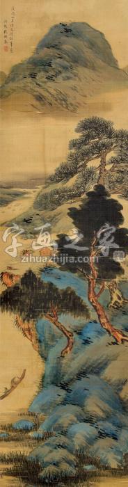 张培敦1838年作春色图立轴设色绫本字画之家