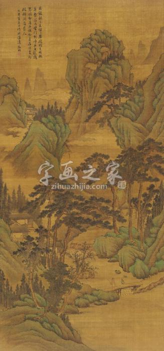 文徵明（款）1517年作松壑会客图镜片设色绢本字画之家