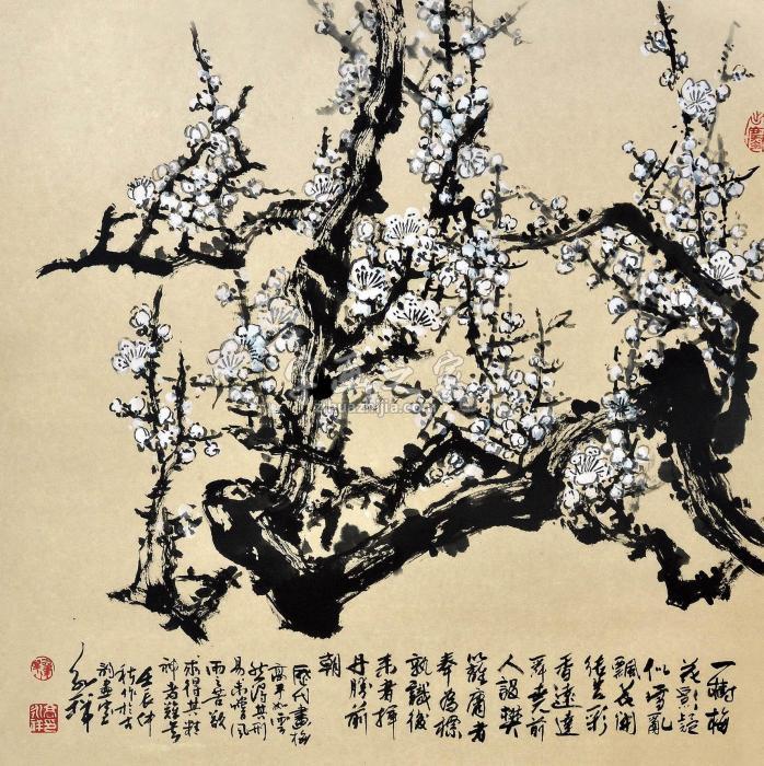 高永祥2012年作白梅立轴水墨纸本字画之家