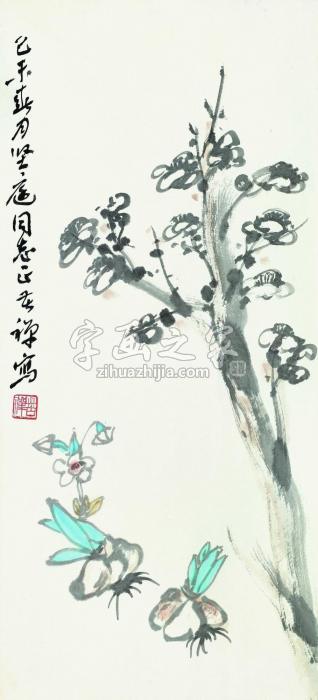 李苦禅花卉镜心（片）设色纸本字画之家