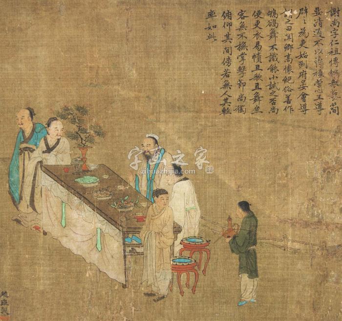 马远(传)踏歌行图印画画心设色纸本款识：马远、赐王都提举字画之家