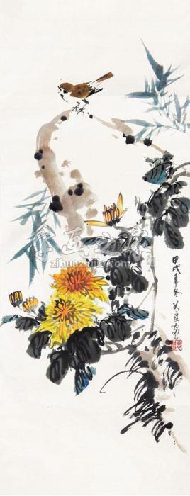 裴如良花鸟立轴纸本字画之家