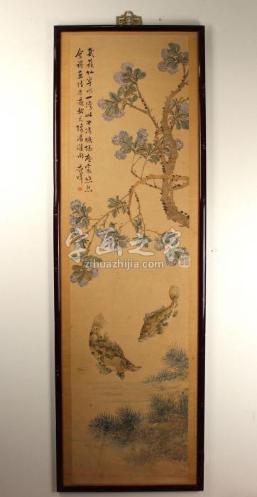 王瘦峰1942年作花鸟对屏镜框纸本设色字画之家