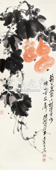 陈从周1981年作糊涂要少立轴设色纸本字画之家