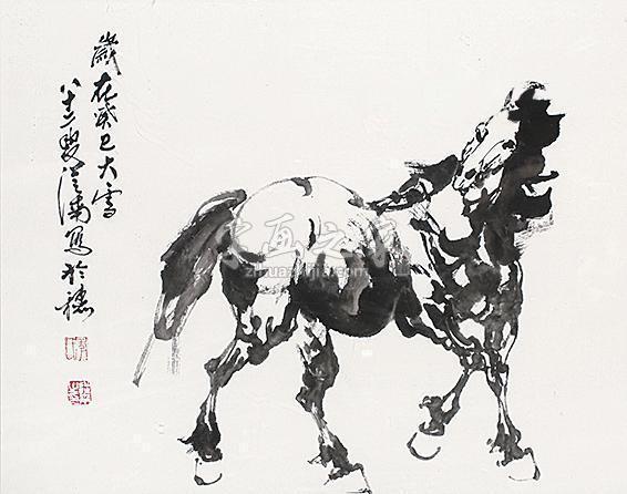 季从南马镜片设色纸本字画之家