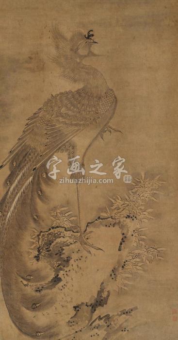 顾洛花鸟立轴纸本字画之家