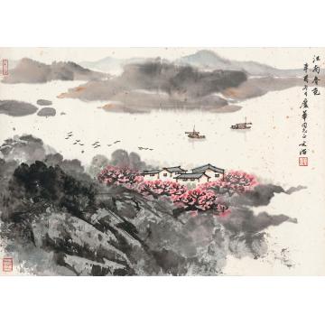 宋文治辛酉（1981年）作江南春色立轴纸本