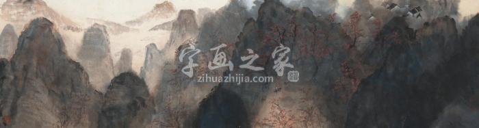 李劲堃秋山暮归镜片设色纸本字画之家