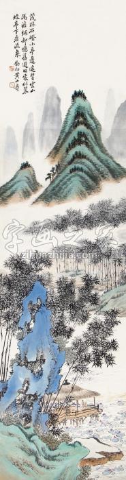 黄山寿茂林云山立轴设色纸本字画之家