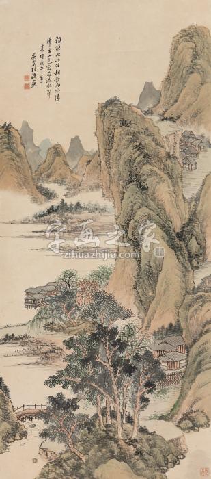 张深庚午（1810年）作山居图立轴纸本字画之家