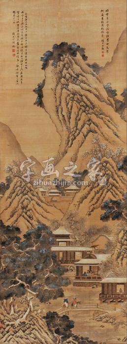 戴熙1852年作雪景山水立轴设色绢本字画之家