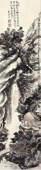 蒲华山水立轴纸本字画之家