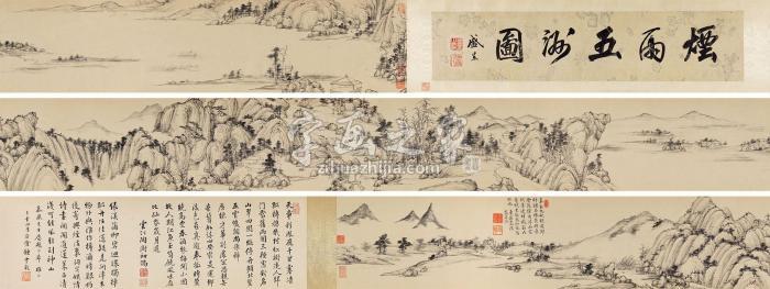 王昱1731年作仿大痴山水图卷手卷纸本字画之家