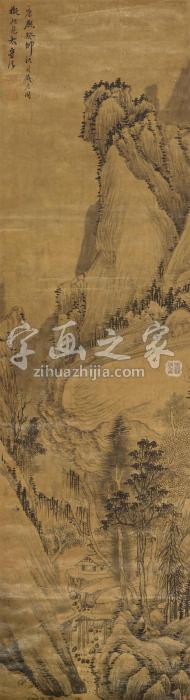 吴彦国1723年作高山隐居图立轴绫本字画之家