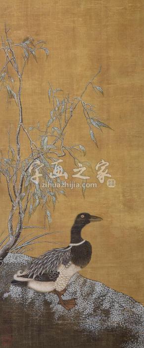 佚名花鸟立轴设色绢本字画之家