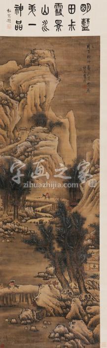 蓝瑛（款）1648年作雪景山水立轴设色绢本字画之家