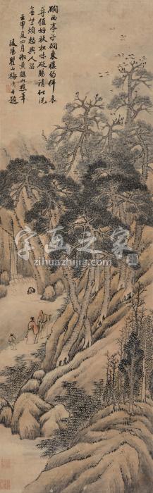 梅清壬申（1692年）作松山纪游立轴纸本字画之家