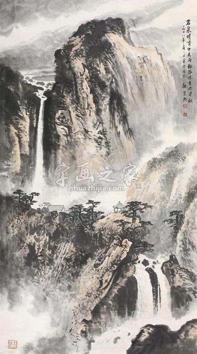 魏紫熙1978年作山水立轴纸本水墨字画之家