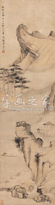 弘旿1794年作扁舟遨游图立轴设色纸本字画之家