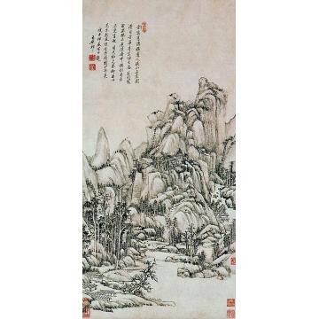 王原祁戊子(1708年)作山水立轴