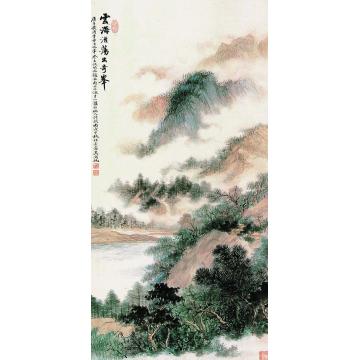 吴湖帆丙戌（1946）年作云海奇峰图镜心字画之家