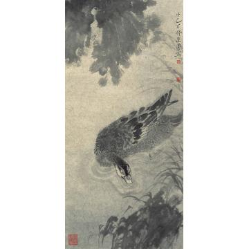 巨建伟国画花鸟文禽浮水图字画之家