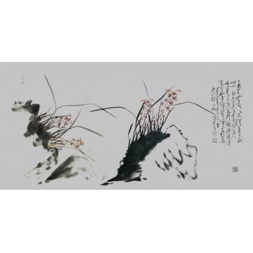 程永利国画花鸟兰石图字画之家