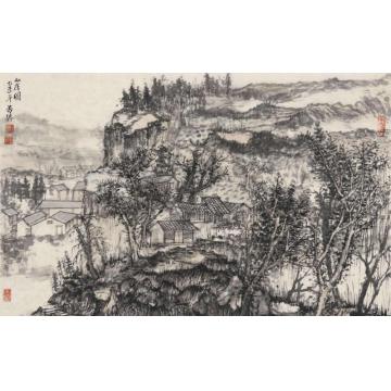 汪为胜国画山水山居图字画之家