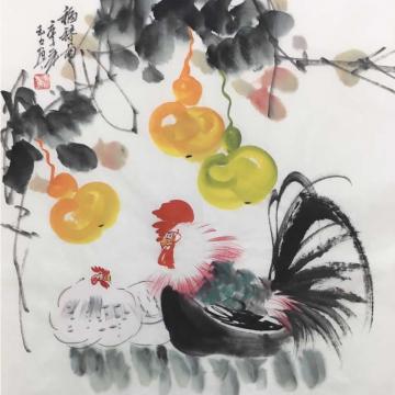 李玉夕国画花鸟福寿图字画之家